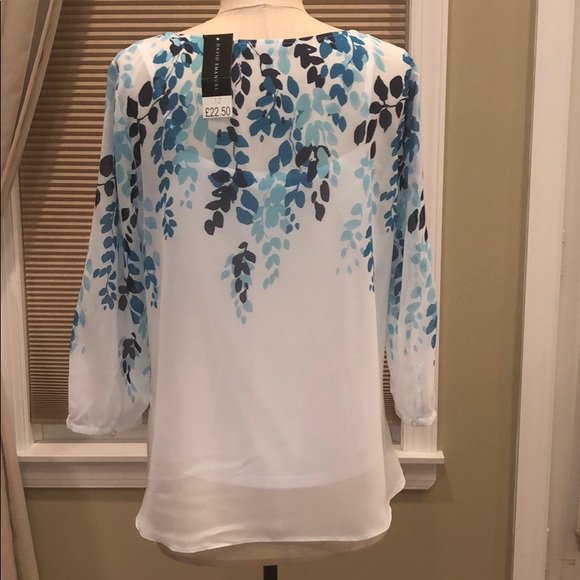 Nwt David Emanuel UK Sheer Leaf Print Blouse - Picture 3 of 5
